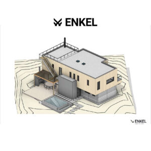 Rendering of the complete exterior project of Casa Arenas